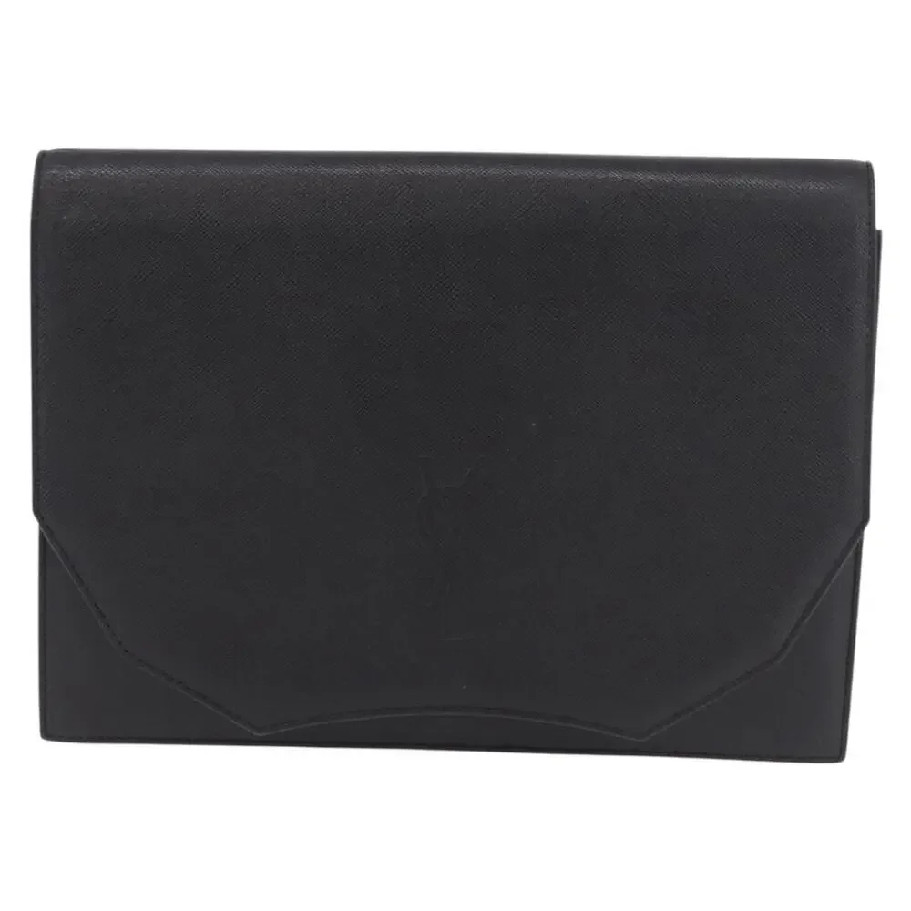 Saint Laurent Leather Clutch Black
